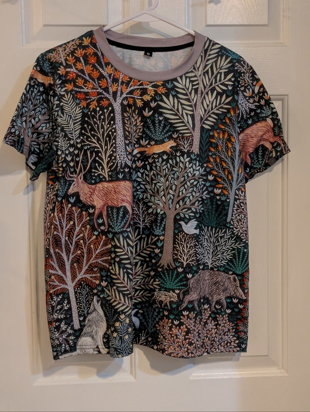 Woodland Animal Print Tee - Black/Multi